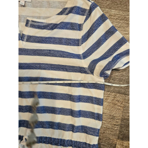 Hello Saturday talbots Terry cotton stripe short sleeve dress womens XL coastal - Picture 3 of 6